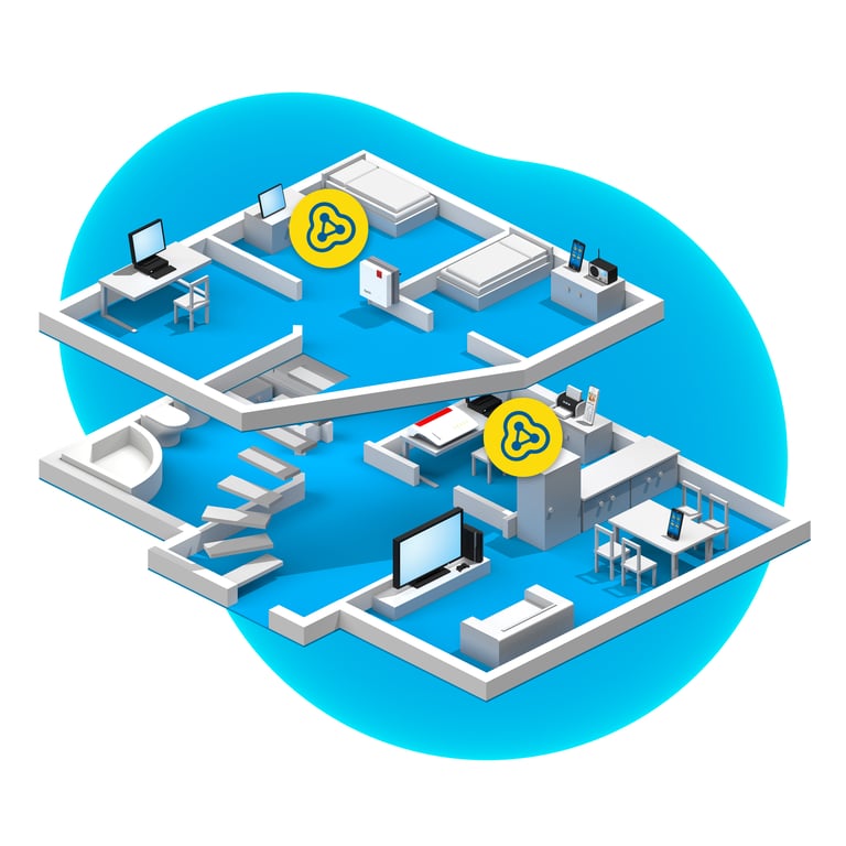 FRITZ! Mesh Set 7530 AX + 1200 AX Bi bande 2 4 GHz / 5 GHz Wi Fi 6 802.11ax 4 3G Interne Neuf - vue 2