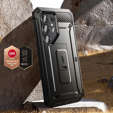 Supcase Carcasa para Samsung Galaxy S25 Ultra Caballete antichoque Negro
