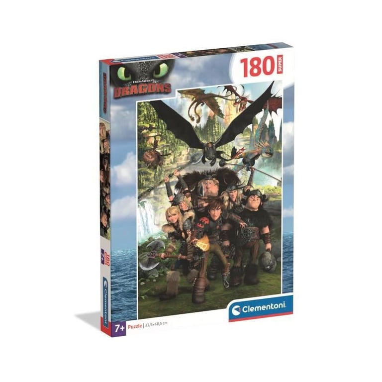Clementoni Puzzle Enfant 180 Pièces Dragontrainer Fabriqué en Italie 29793 - vue 2