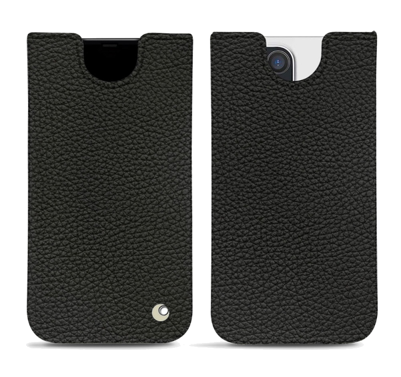 Pochette cuir Apple iPhone 12 Pro - PochetteNoir