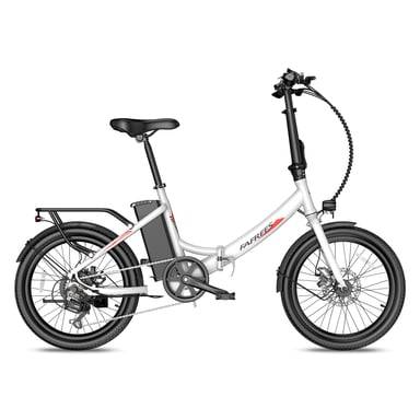 Bicicleta eléctrica urbana ligera Fafrees F20, neumáticos de 20'', motor de 250 W, batería de 36 V y 16,75 Ah - Blanca