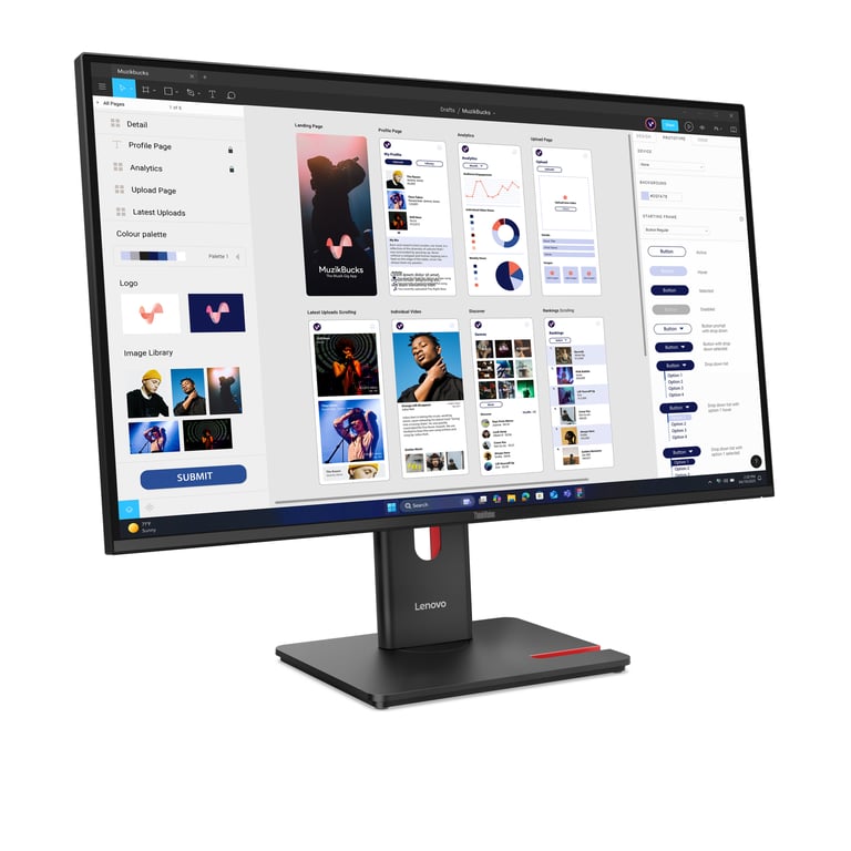 Lenovo ThinkVision T32UD 40 écran plat de PC 80 cm 31.5 3840 x 2160 pixels 4K Ultra HD LCD Neuf - vue 3