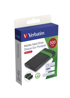 Verbatim 53111 disque dur externe 512 Go 5400 tr/min 2.5'' Micro-USB B 2.0/3.2 Gen 1 (3.1 Gen 1) Noir, Vert