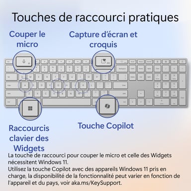 Microsoft Surface Keyboard (2a edizione) tastiera Bluetooth per la casa/ufficio grigio francese