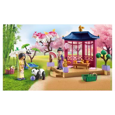 Set da giardino asiatico con panda e ricchi accessori