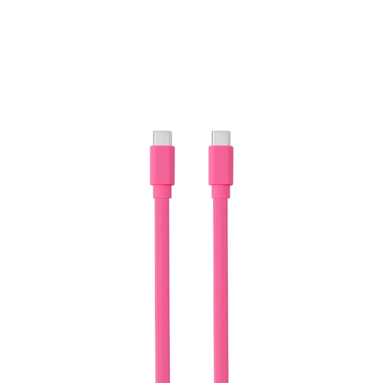 WE Câble Usb-c Mâle/usb-c Mâle Plat 1 M - Charge 60w (3a/20v) - Usb 2.0 - Fuchshia - Ne S'emmêle Pas