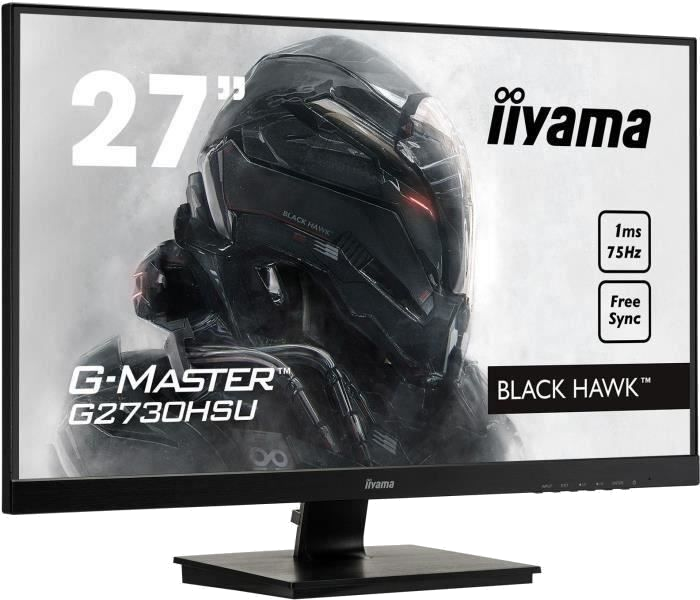 Ecran IIYAMA G-Master Black Hawk - 27 Full HD - Dalle TN - 1 ms - 75 Hz - DisplayPort / HDMI / VGA -