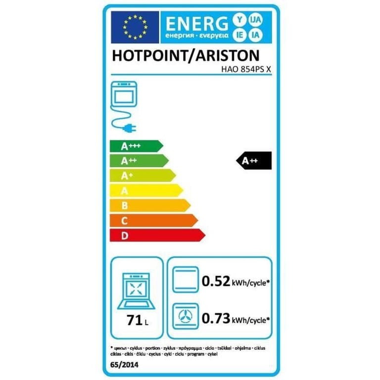 Four Encastrable Hotpoint HAO854PSX – Pyrolyse, Hydrolyse, Chaleur Pulsée, 71 L - vue 5