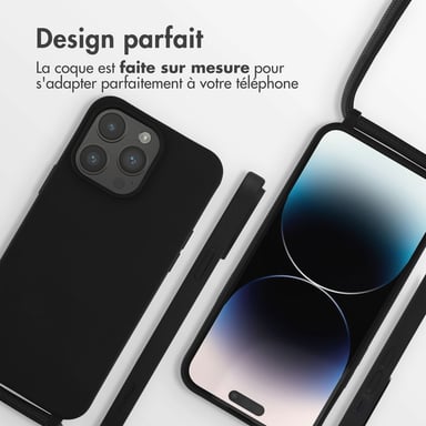 imoshion Coque en silicone avec cordon pour Apple iPhone 14 Pro Max - Noir