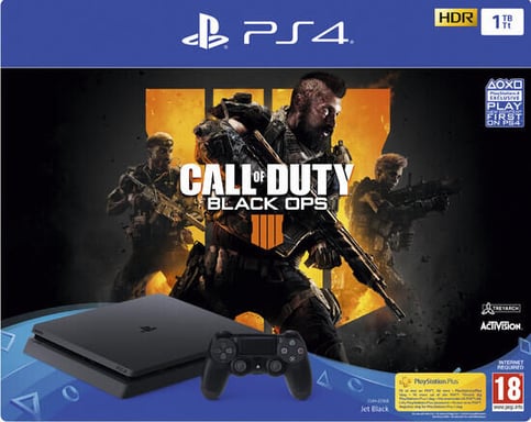 Playstation PS4 Slim 1 To F noir + Call Of Duty Black Ops 4