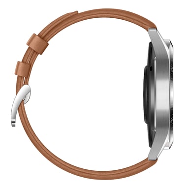 Watch GT 2 Classic, Boitier de 46mm argenté et bracelet Brun Cuir