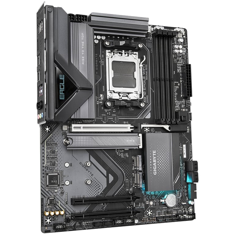 GIGABYTE X870 EAGLE WIFI7 Carte Mère - Prend en charge les processeurs AMD Ryzen 9000, 14+2+2 phases VRM, jusqu'à 8000MHz DDR5 (OC), 1xPCIe 5.0 + 2xPCIe 4.0, Wi-Fi 7, LAN 2,5GbE, USB 4 - Neuf