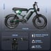 Bicicleta de montaña eléctrica MAXTURN MX10 con batería de 48 V y 13,5 Ah, Shimano de 7 velocidades - Verde