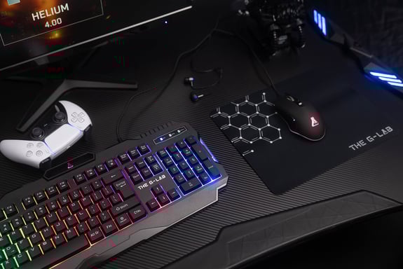 The G-Lab Combo Helium clavier Souris incluse Gaming USB AZERTY Français Noir