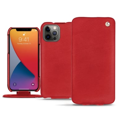 Funda de piel Apple iPhone 13 Pro - Solapa vertical - Rojo - Piel lisa de primera calidad