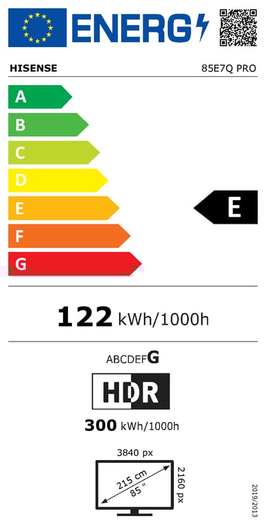 TV QLED Hisense 4K UHD 85E7Q Pro 215 cm 2025 - vue 4