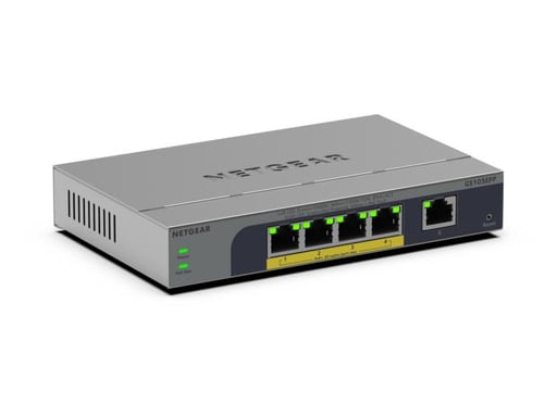 NETGEAR GS105EPP Non-géré Gigabit Ethernet (10/100/1000) Connexion Ethernet, supportant l'alimentation via ce port (PoE) Montage sur le bureau ou sur le mur Gris - Neuf