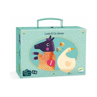 Jeu de société Djeco Ludo and Co Junior mallette 2 jeux (petits chevaux & jeu de l'oie) 2-4 joueurs À partir de 3 ans Multicolore