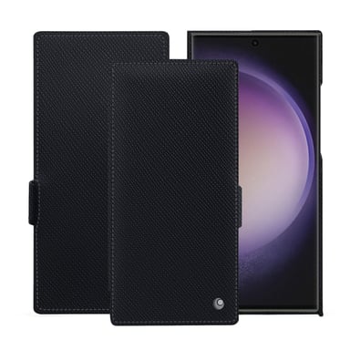Housse cuir Samsung Galaxy S24 Ultra -  - Noir - Cuir saffiano