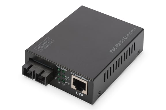 Digitus Convertidor de medios Gigabit PoE, RJ45 / SC, MM, PSE