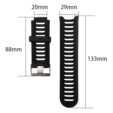 Cinturino per orologio in silicone Garmin Forerunner 910XT Black