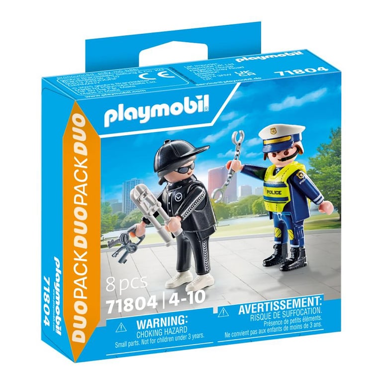 Policier Et Bandit Avec Accessoires Playmobil La Boite - vue 2