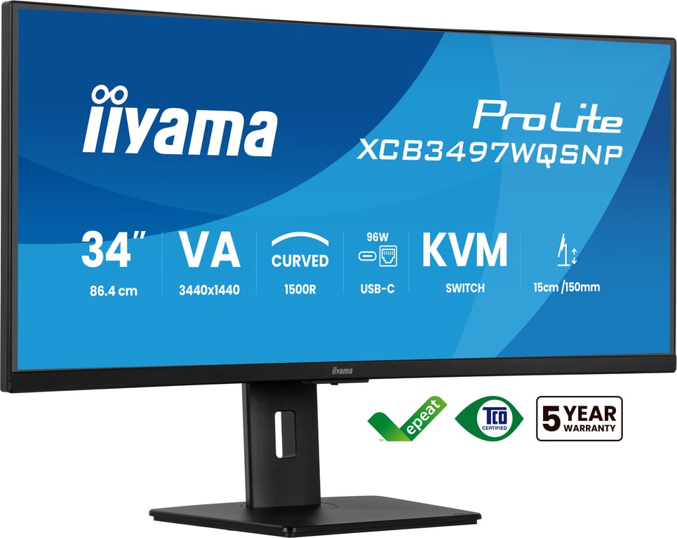 iiyama 34 LED ProLite XCB3497WQSNP B1 - vue 5