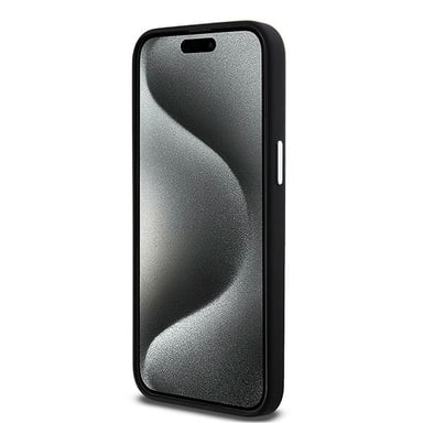 Étui DKNY pour iPhone 15 Pro Max 6.7'' noir étui rigide Liquid Silicone Small Metal Logo MagSafe