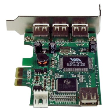 StarTech.com Adaptador Tarjeta PCI Express Perfil Bajo USB 2.0 Alta Velocidad - 3 Externos y 1 Interno
