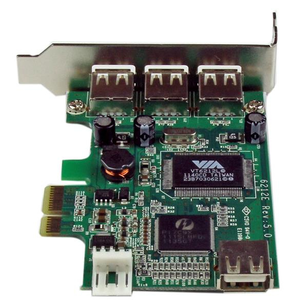 StarTech.com Carte Adaptateur PCI Express vers 4 Ports USB 2.0 Carte PCIe Interne Externe Neuf - vue 2