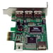 StarTech.com Adaptador Tarjeta PCI Express Perfil Bajo USB 2.0 Alta Velocidad - 3 Externos y 1 Interno