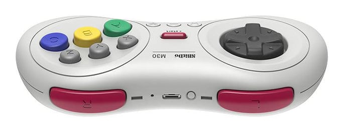 Mando Bluetooth de 8 botones 8bitdo M30, blanco compatible con Switch, Android y PC