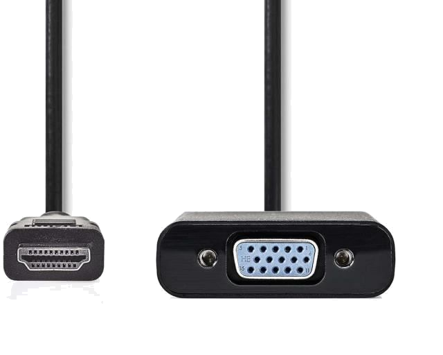 NEDIS HDMI? - VGA Cable - HDMI? Connector - VGA Female + 3.5 mm output - 0.2 m - Noir