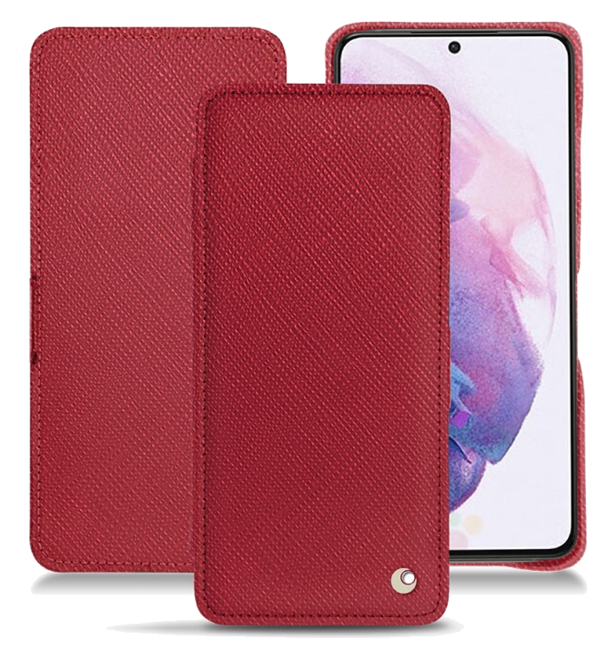 Housse cuir Samsung Galaxy S21 - Rabat horizontalRouge