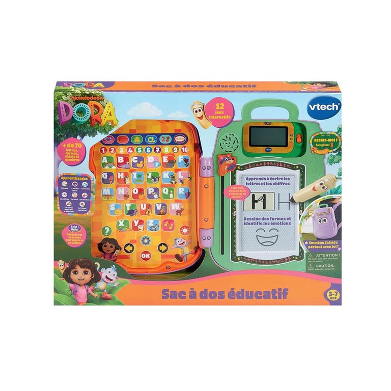 VTech Sac à Dos Éducatif Dora ’Exploratrice Magique Sakado avec Stylet Interactif La Carte 12 Activités et Jeux Dora Cadeau Enfant de à Contenu en Français et Anglais - vue 4