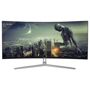LC-Power LC-M34-UWQHD-100-C pantalla para PC 86,4 cm (34'') 3440 x 1440 Pixeles UltraWide Quad HD Negro, Plata, Blanco