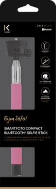 Bastone selfie Bluetooth compatto SmartFoto, rosa