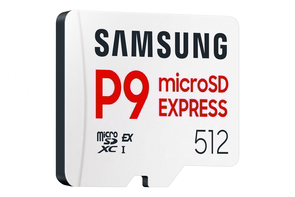 Carte mémoire Samsung Micro SDXC P9 express classe U3 V30 A1 PCIe Gen3.0x1 NVMe 1.3 Lecture SD Express 800 Mo/ UHS I 90 Mo/ 6 Prot intégré MB MK512TWW - vue 5