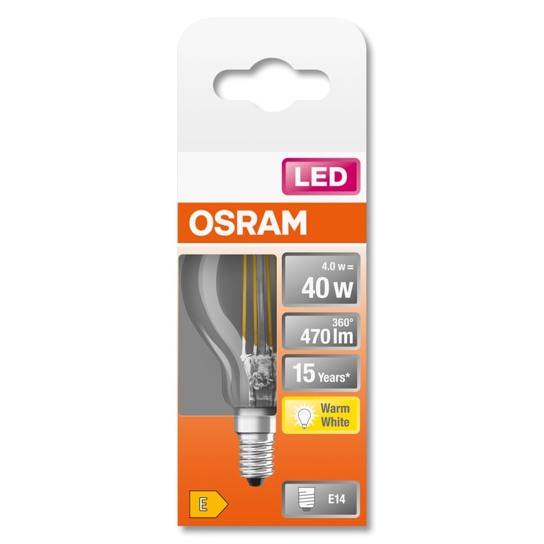 OSRAM Ampoule LED flamme verre dépoli E14 470lm chaud - vue 2