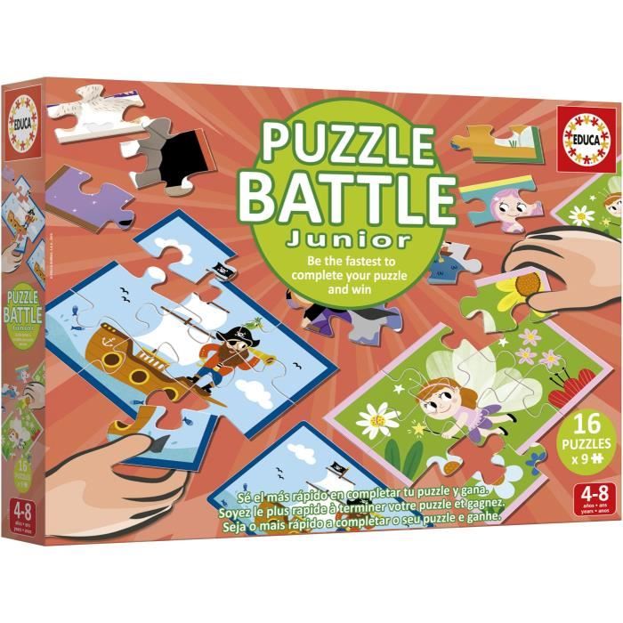 Puzzle EDUCA Battle Jr Animals 16 puzzles 9 pièces par puzzle Pour enfants à partir de - vue 2