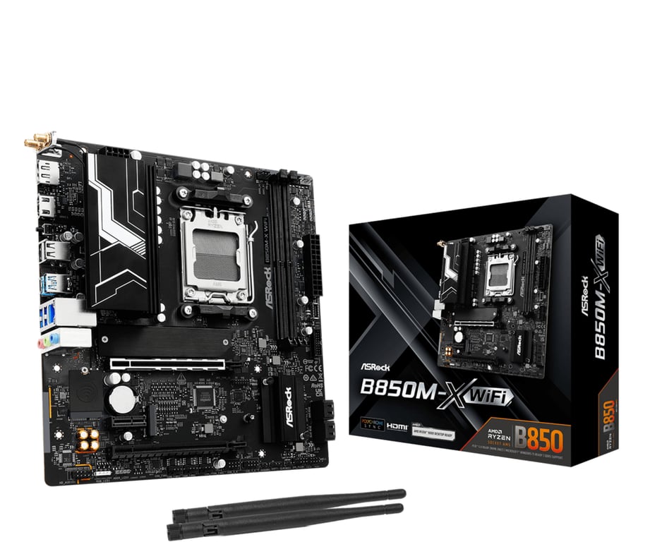 ASROCK Carte Mère B850M X WiFi AMD AM5 Micro ATX Neuf - vue 6