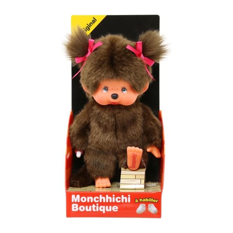 Peluche singe - BANDAI - Peluche l'Original Fille - Monchhichi - 20 cm - Neuf