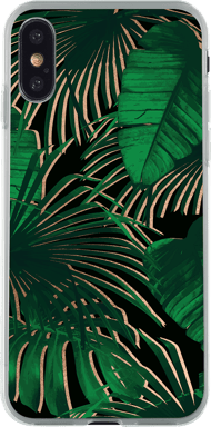 Coque semi-rigide verte et noire Dark Jungle pour iPhone X/XS