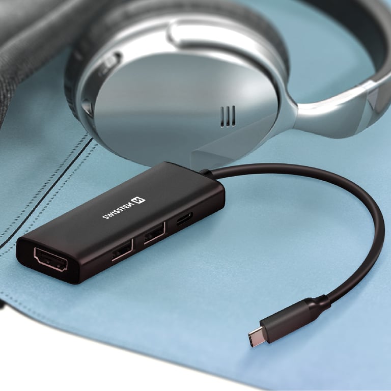 Hub USB C 4 en 1 vers HDMI 4K USB C Recharge et USB Neuf - vue 3