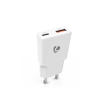 Chargeur mural NEDIS WCHA30WT 30 W GaN PD3.0 USB-C + USB-A Compact Blanc