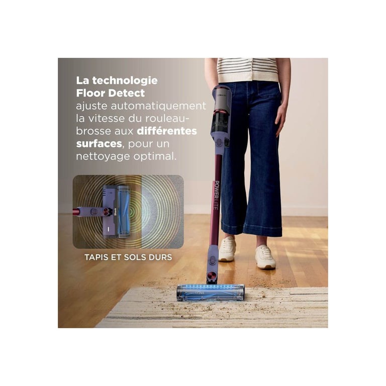 Aspirateur balai sans fil léger Shark PowerLite BU1621EU – FloorDetect PowerFins 40 min dautonomie - vue 5