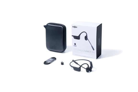 SHOKZ C110-AC-BK Auricolare senza fili con ganci per orecchio Desktop/Centro chiamate USB Type-C Bluetooth Nero