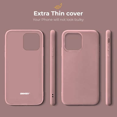 Moozy Minimalist Series Coque en silicone pour iPhone 11, Rose Beige – Finition mate fine et souple en TPU