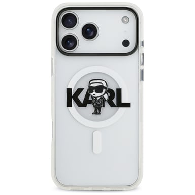 Custodia MagSafe Karl Lagerfeld IML Karl Sketch Logo per iPhone 17 Pro Max trasparente