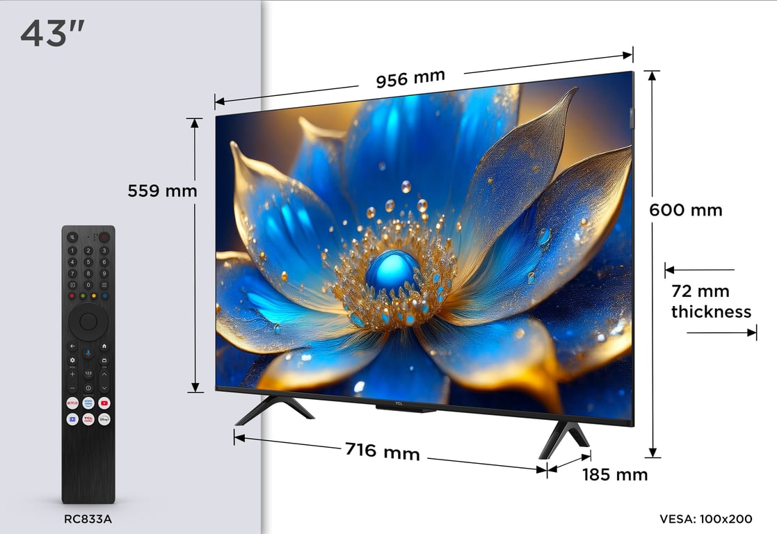 43QLED780K Qled Dolby Atmos 50 Hz 4K 108 cm 2025 - vue 5